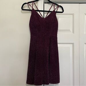Honey and Rosie Burgundy Sparkly Homecoming Semi Formal Cocktail Dress Size Med